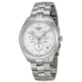 Tissot T Classic PR 100 Chronograph Silver Dial Silver Steel Strap Watch For Men - T101.417.11.031.00 Authentic Buy Shop Now