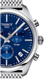 Tissot PR 100 Chronograph Blue Dial Silver Mesh Bracelet Watch for Men - T101.417.11.041.00 Authentic Buy Shop Now