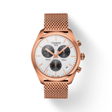 Tissot T Classic PR 100 Chronograph Silver Dial Rose Gold Mesh Bracelet Watch For Men - T101.417.33.031.01 Authentic Buy Shop Now