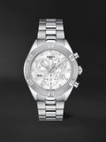 Tissot PR 100 Sport Chic Chronograph Diamonds Mother of Pearl Dial Silver Steel Strap Watch for Women - T101.917.11.116.00 Authentic Buy Shop Now