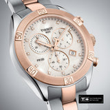 Tissot PR 100 Sport Chic Chronograph Diamonds Mother of Pearl Dial Two Tone Steel Strap Watch for Women - T101.917.22.116.00 Authentic Buy Shop Now