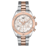 Tissot PR 100 Sport Chic Chronograph Diamonds Mother of Pearl Dial Two Tone Steel Strap Watch for Women - T101.917.22.116.00 Authentic Buy Shop Now