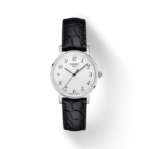 Tissot Everytime Small White Dial Black Leather Strap Watch For Women - T109.210.16.032.00 Authentic Buy Shop Now