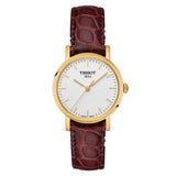 Tissot Everytime Desire Small White Dial Maroon Leather Strap Watch For Women - T109.210.36.031.00 Authentic Buy Shop Now