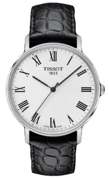Tissot Everytime Medium White Dial Black Leather Strap Watch For Men - T109.410.16.033.01 Authentic Buy Shop Now