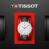 Tissot Everytime Large White Dial Black Leather Strap Watch For Men - T109.610.16.032.00 Authentic Buy Shop Now