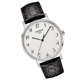 Tissot Everytime Desire Medium White Dial Black Leather Strap Watch For Men - T109.410.16.032.00 Authentic Buy Shop Now