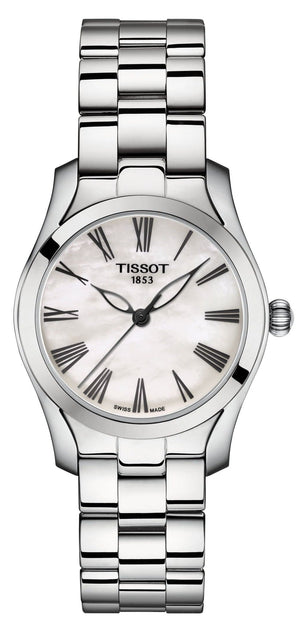Tissot T Wave T Lady Mother of Pearl Dial Silver Steel Strap Watch For Women - T112.210.11.113.00 Authentic Buy Shop Now