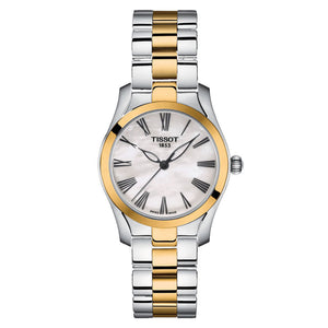 Tissot T Wave Quartz Mother of Pearl Dial Two Tone Steel Strap Watch for Women - T112.210.22.113.00 Authentic Buy Shop Now