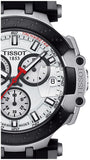 Tissot T Race Chronograph White Dial Black Silicone Strap Watch For Men - T115.417.27.011.00 Authentic Buy Shop Now
