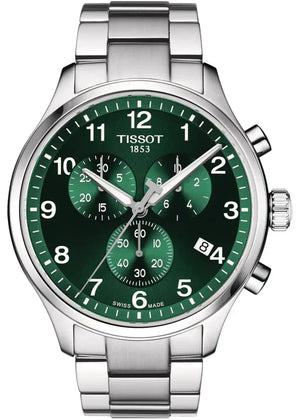 Tissot Chrono XL Classic Green Dial Silver Steel Strap Watch for Men - T116.617.11.092.00 Authentic Buy Shop Now