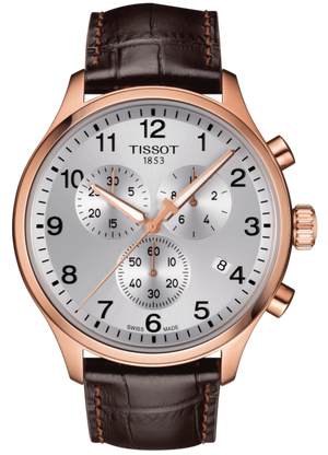 Tissot Chrono XL Classic Silver Dial Brown Leather Strap Watch For Men - T116.617.36.037.00 Authentic Buy Shop Now