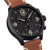 Tissot T Sport Chrono XL Black Dial Brown Leather Strap Watch For Men - T116.617.36.057.00 Authentic Buy Shop Now