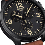 Tissot T Sport Chrono XL Black Dial Brown Leather Strap Watch For Men - T116.617.36.057.00 Authentic Buy Shop Now