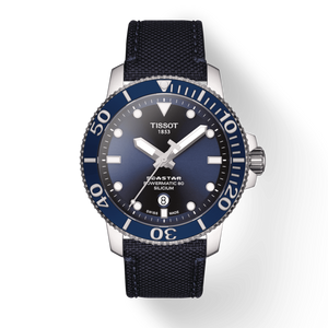 Tissot Seastar 1000 Powermatic 80 Silicium Blue Dial Blue Nylon Strap Watch For Men - T120.407.17.041.01 Authentic Buy Shop Now