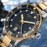 Tissot Seastar 1000 Black Dial Two Tone Steel Strap Watch For Men - T120.410.22.051.00 Authentic Buy Shop Now