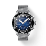 Tissot Seastar 1000 Chronograph Blue Dial Silver Mesh Bracelet Watch For Men - T120.417.11.041.02 Authentic Buy Shop Now