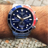 Tissot Seastar 1000 Chronograph Blue Dial Silver Steel Strap Watch For Men - T120.417.11.041.03 Authentic Buy Shop Now