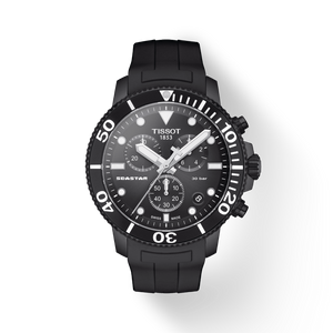 Tissot Seastar 1000 Chronograph Black Dial Black Rubber Strap Watch For Men - T120.417.37.051.02 Authentic Buy Shop Now