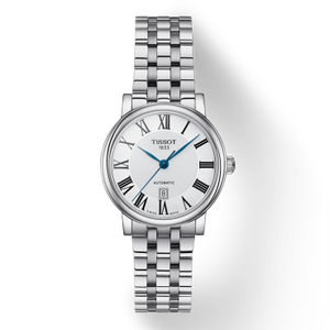 Tissot T Classic Carson Premium Automatic Lady Silver Dial Silver Steel Strap Watch for Women - T122.207.11.033.00 Authentic Buy Shop Now
