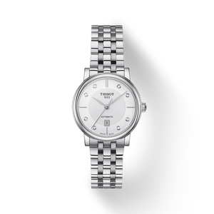 Tissot T Classic Carson Premium White Diamonds Dial Silver Steel Strap Watch for Women - T1222071103600 Authentic Buy Shop Now
