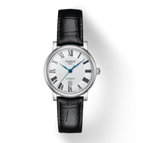 Tissot Carson Premium Automatic Lady Silver Dial Black Leather Strap Watch for Women - T122.207.16.033.00 Authentic Buy Shop Now