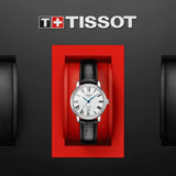 Tissot Carson Premium Automatic Lady Silver Dial Black Leather Strap Watch for Women - T122.207.16.033.00 Authentic Buy Shop Now