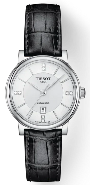 Tissot Carson Premium Lady Born to Be Brace Special Edition Silver Dial Black Leather Strap Watch for Women - T122.207.16.036.00 Authentic Buy Shop Now