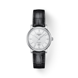 Tissot Carson Premium Lady Born to Be Brace Special Edition Silver Dial Black Leather Strap Watch for Women - T122.207.16.036.00 Authentic Buy Shop Now