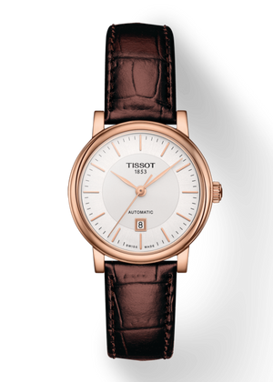 Tissot T Classic Carson Premium White Dial Brown Leather Strap Watch for Women - T122.207.36.031.00 Authentic Buy Shop Now