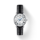 Tissot Carson Premium Lady Silver Dial Black Leather Strap Watch For Women - T122.210.16.033.00 Authentic Buy Shop Now