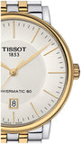 Tissot Carson Premium Powermatic 80 White Dial Two Tone Steel Strap Watch For Men - T122.407.22.031.00 Authentic Buy Shop Now