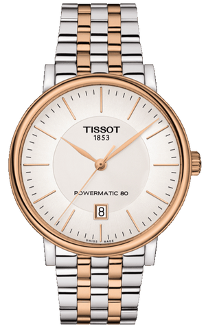 Tissot Carson Premium Powermatic 80 White Dial Two Tone Steel Strap Watch For Men - T122.407.22.031.01 Authentic Buy Shop Now
