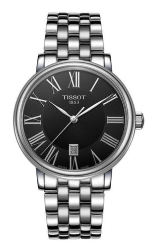 Tissot Carson Premium Black Dial Silver Steel Strap Watch For Men - T122.410.11.053.00 Authentic Buy Shop Now