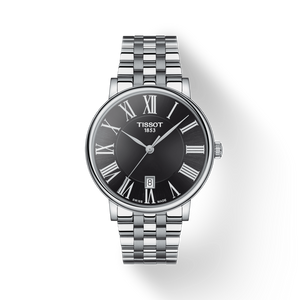 Tissot Carson Premium Black Dial Silver Steel Strap Watch For Men - T122.410.11.053.00 Authentic Buy Shop Now