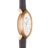 Tissot Carson Premium Chronograph White Dial Brown Leather Strap Watch For Men - T122.417.36.011.00 Authentic Buy Shop Now