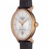 Tissot Carson Premium Powermatic 80 White Dial Brown Leather Strap Watch For Men - T122.407.36.031.00 Authentic Buy Shop Now