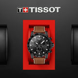 Tissot Supersport Chrono Black Dial Brown Leather Strap Watch for Men - T125.617.36.051.01 Authentic Buy Shop Now