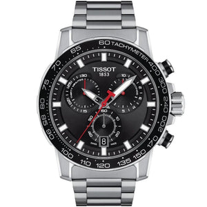 Tissot Supersport Chrono Black Dial Silver Steel Strap Watch For Men - T125.617.11.051.00 Authentic Buy Shop Now