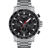 Tissot Supersport Chrono Black Dial Silver Steel Strap Watch For Men - T125.617.11.051.00 Authentic Buy Shop Now