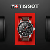Tissot Supersport Chrono Black Dial Brown Leather Strap Watch for Men - T125.617.16.051.01 Authentic Buy Shop Now