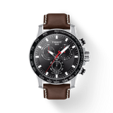 Tissot Supersport Chrono Black Dial Brown Leather Strap Watch for Men - T125.617.16.051.01 Authentic Buy Shop Now