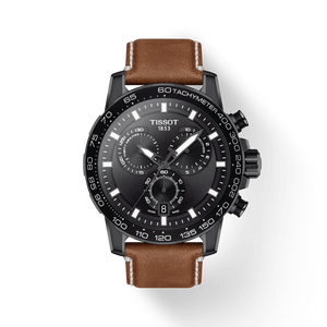 Tissot Supersport Chrono Black Dial Brown Leather Strap Watch for Men - T125.617.36.051.01 Authentic Buy Shop Now