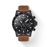 Tissot Supersport Chrono Black Dial Brown Leather Strap Watch for Men - T125.617.36.051.01 Authentic Buy Shop Now