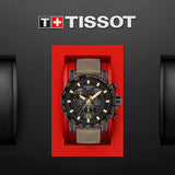 Tissot Supersport Chrono Black Dial Beige Nylon Strap Watch For Men - T125.617.37.051.01 Authentic Buy Shop Now