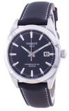 Tissot Gentleman Powermatic 80 Silicium Black Dial Black Leather Strap Watch For Men - T127.407.16.051.00 Authentic Buy Shop Now