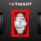 Tissot Gentleman Silver Dial Silver Steel Strap Watch For Men - T127.410.11.031.00 Authentic Buy Shop Now