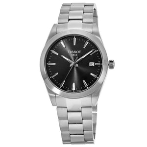 Tissot Gentleman Black Dial Silver Steel Strap Watch For Men - T127.410.11.051.00 Authentic Buy Shop Now