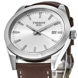 Tissot Gentleman Silver Dial Brown Leather Strap Watch For Men - T127.410.16.031.00 Authentic Buy Shop Now