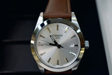 Tissot Gentleman Silver Dial Brown Leather Strap Watch For Men - T127.410.16.031.00 Authentic Buy Shop Now